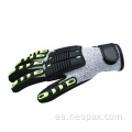 Guantes de seguridad de nitrilo HPPPE anti-colisión de Hespax.